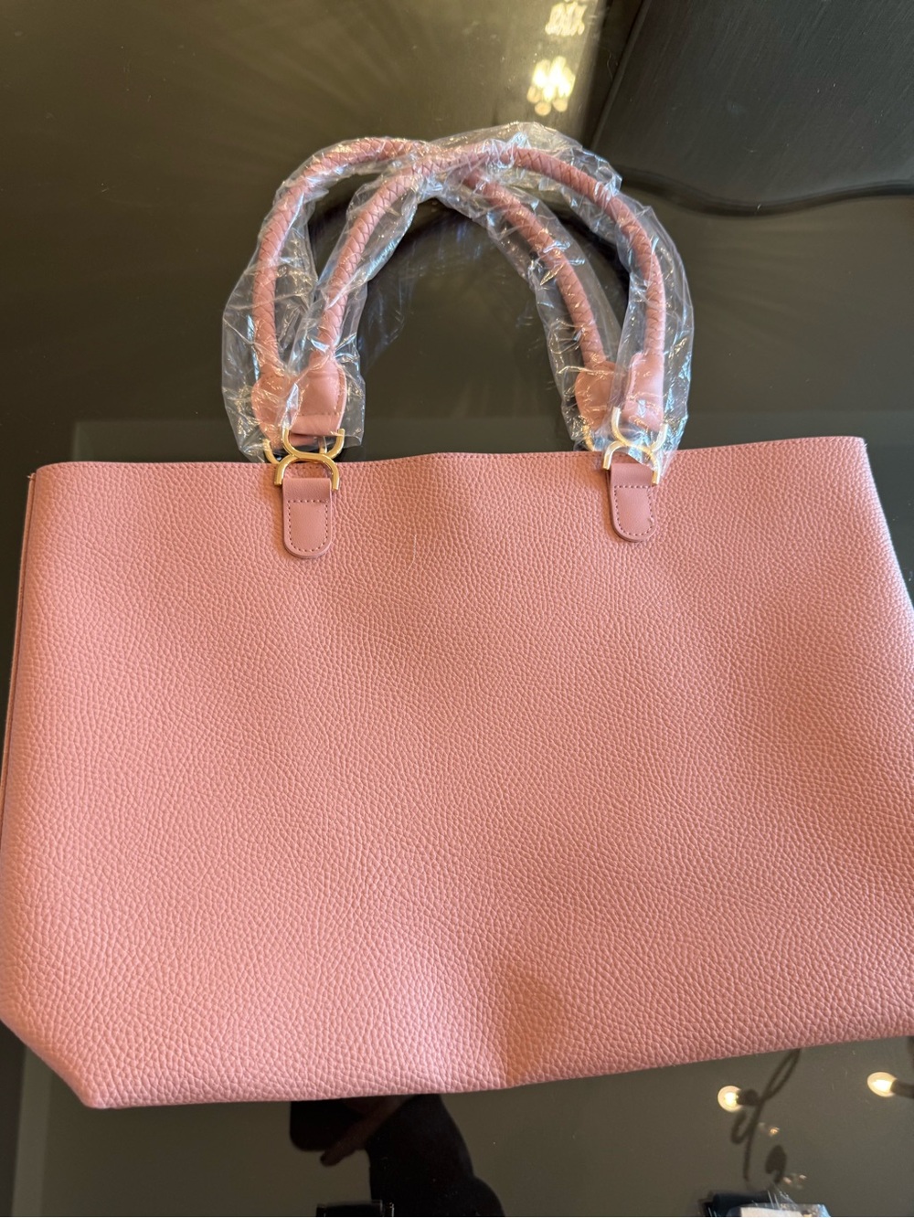 Women's Ulta Pink Pebbled Tote Bag - Stylish Everyday Handbag-NWT